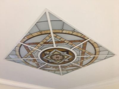 3D потолок витраж Тиффани в алюминиевой раме 